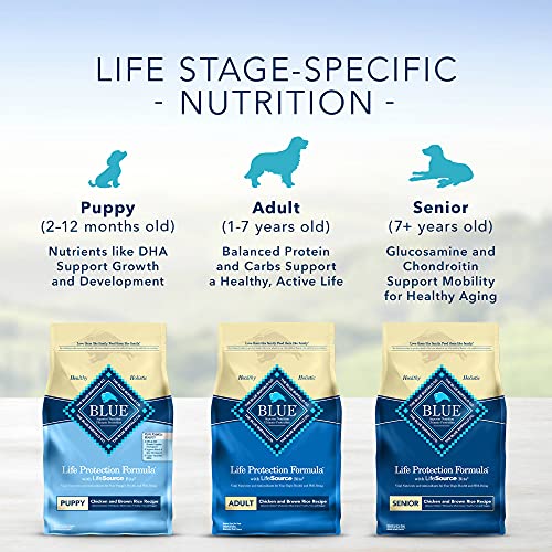 Blue Buffalo Life Protection Formula Adult Dry Dog Food, Helps Build and Maintain Strong Muscles, Made with Natural Ingredients, Chicken & Brown Rice Recipe, 30-lb. Bag