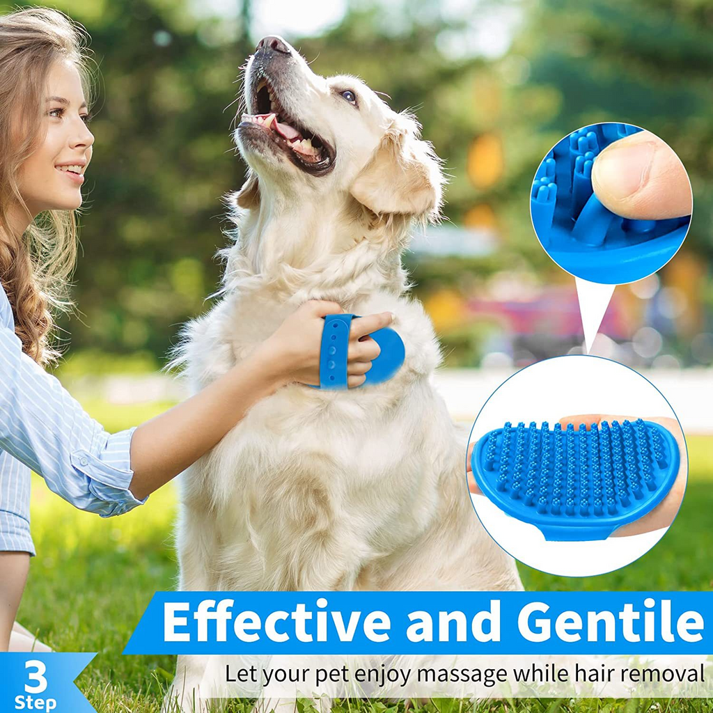 3-Piece Dog Bath & Massage Brush Set