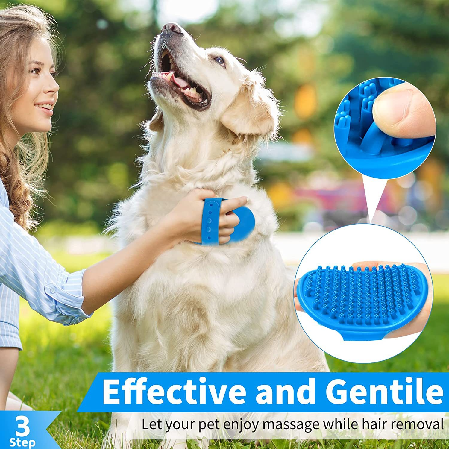 3-Piece Dog Bath & Massage Brush Set