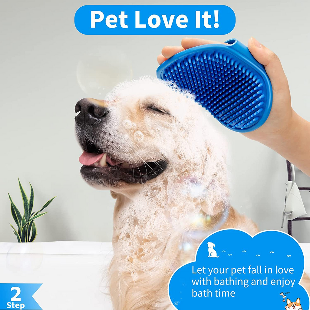 3-Piece Dog Bath & Massage Brush Set