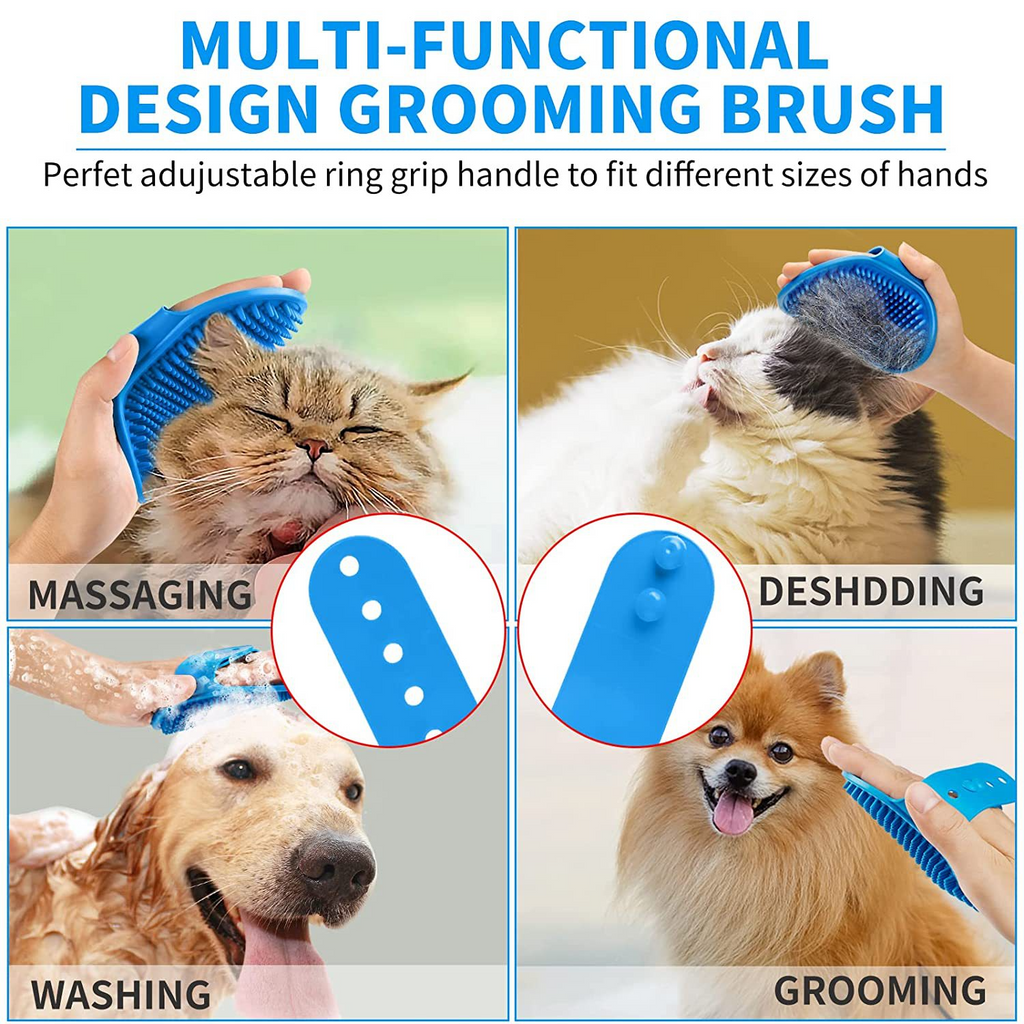 3-Piece Dog Bath & Massage Brush Set