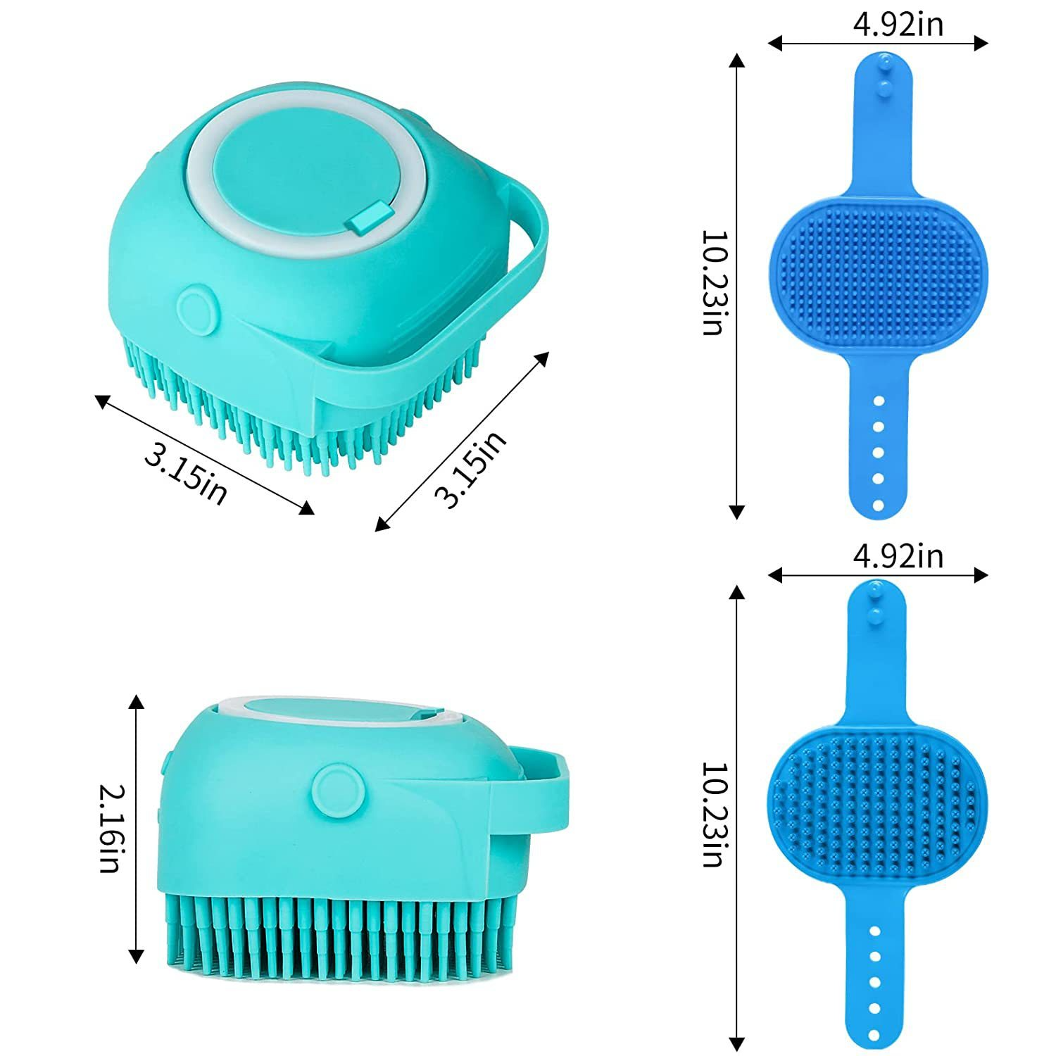 3-Piece Dog Bath & Massage Brush Set