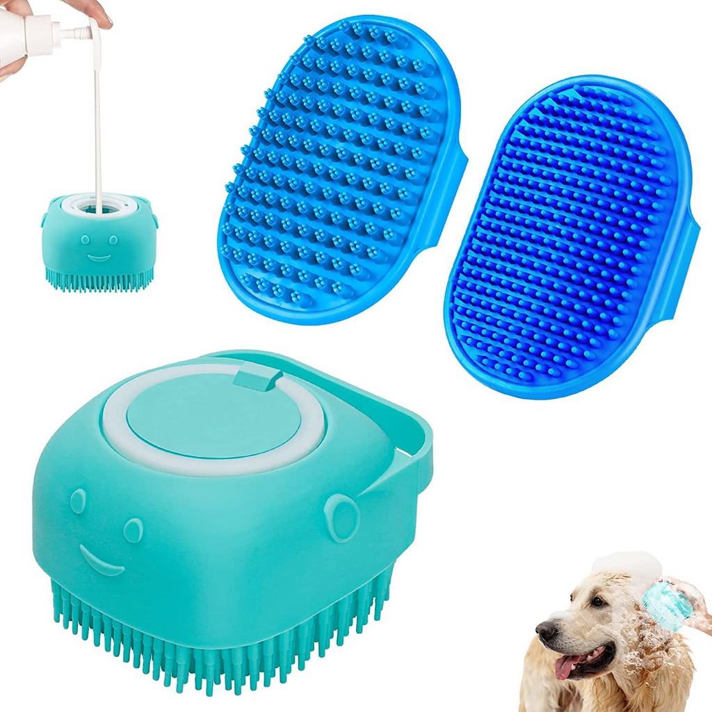 3-Piece Dog Bath & Massage Brush Set